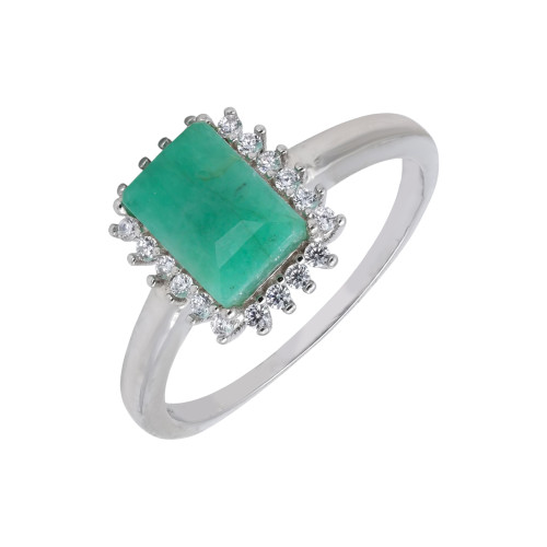 Кольцо серебряное с изумрудом