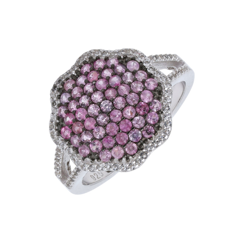 Кольцо из серебра с рубинами