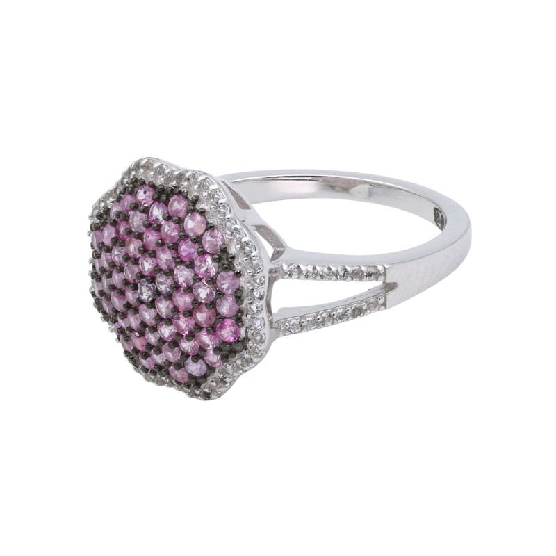 Кольцо из серебра с рубинами