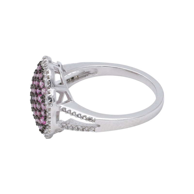 Кольцо из серебра с рубинами