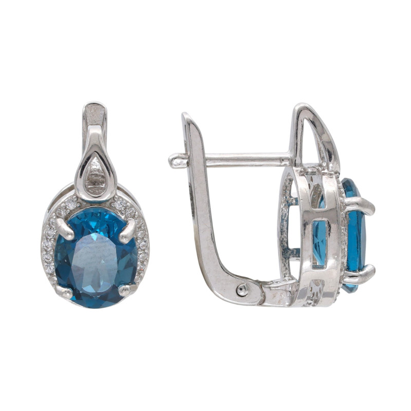 Серебряные серьги с топазом
