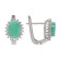 Серебряные серьги с изумрудами