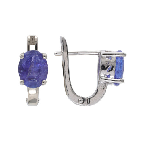 Серьги серебряные с танзанитами