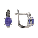 Серебряные серьги с танзанитом