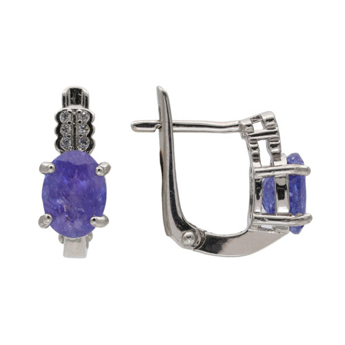 Серебряные серьги с танзанитом