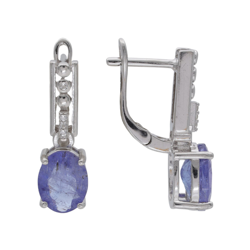 Серебряные серьги с танзанитом