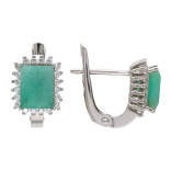Серьги серебряные с изумрудами