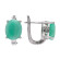Серьги серебряные с изумрудом