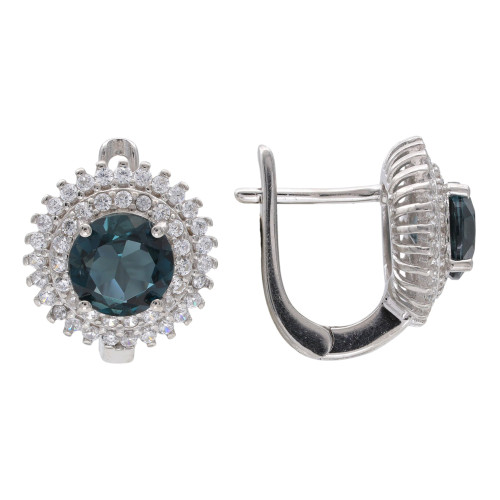 Серебряные серьги с топазом