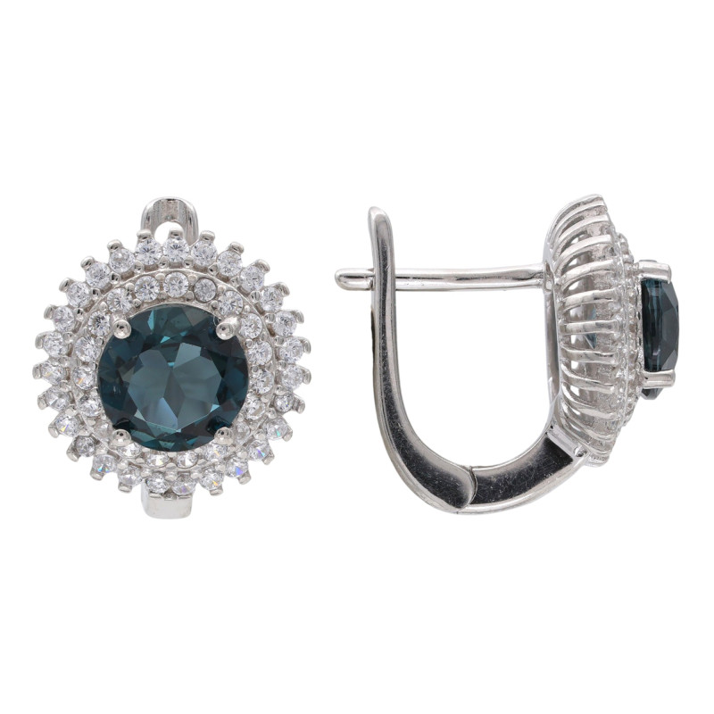 Серебряные серьги с топазом