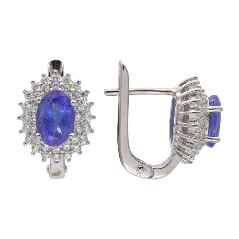 Серебряные серьги с танзанитами