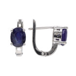 Серебряные серьги с сапфиром