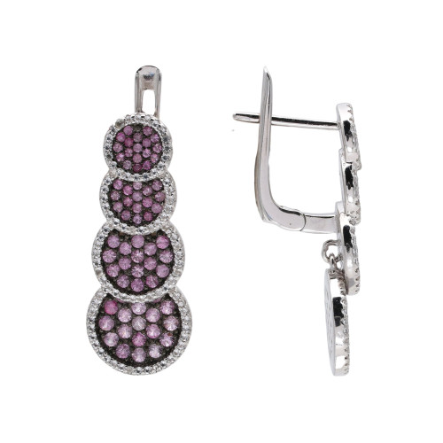 Серебряные серьги с рубинами