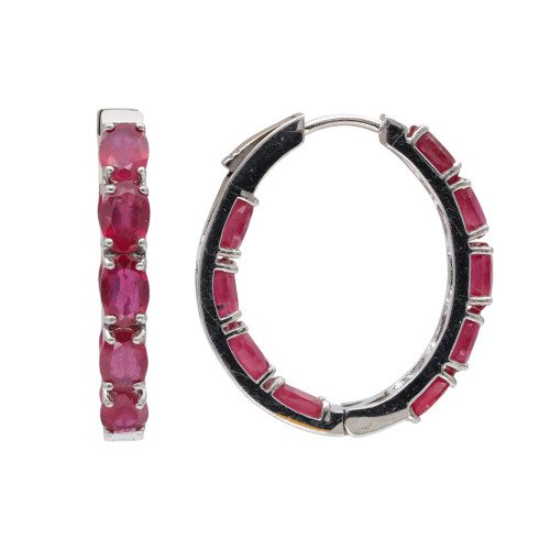 Серебряные серьги с рубинами