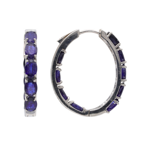 Серебряные серьги с сапфирами