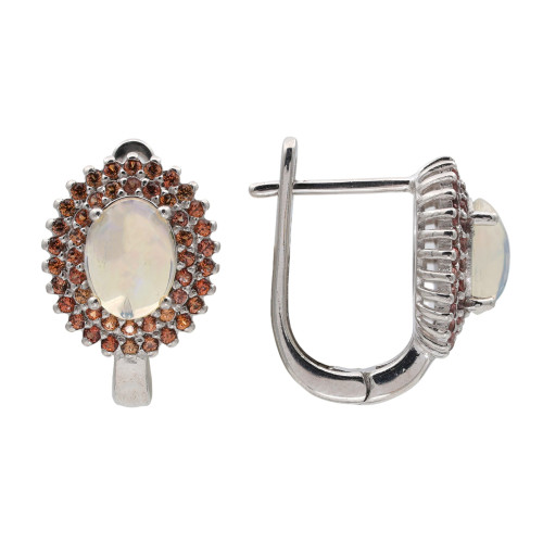 Серьги из серебра с опалом