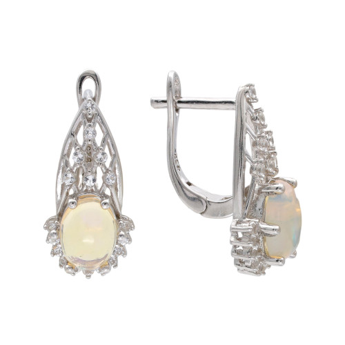 Серьги из серебра с опалами