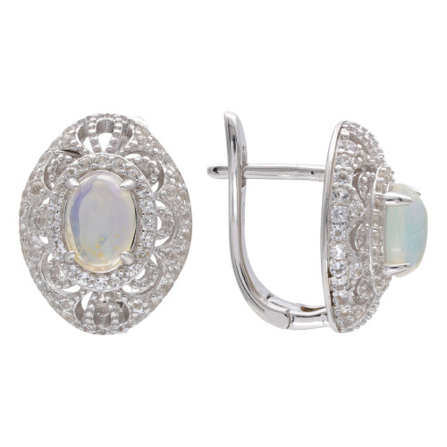 Сеербряные серьги с опалом