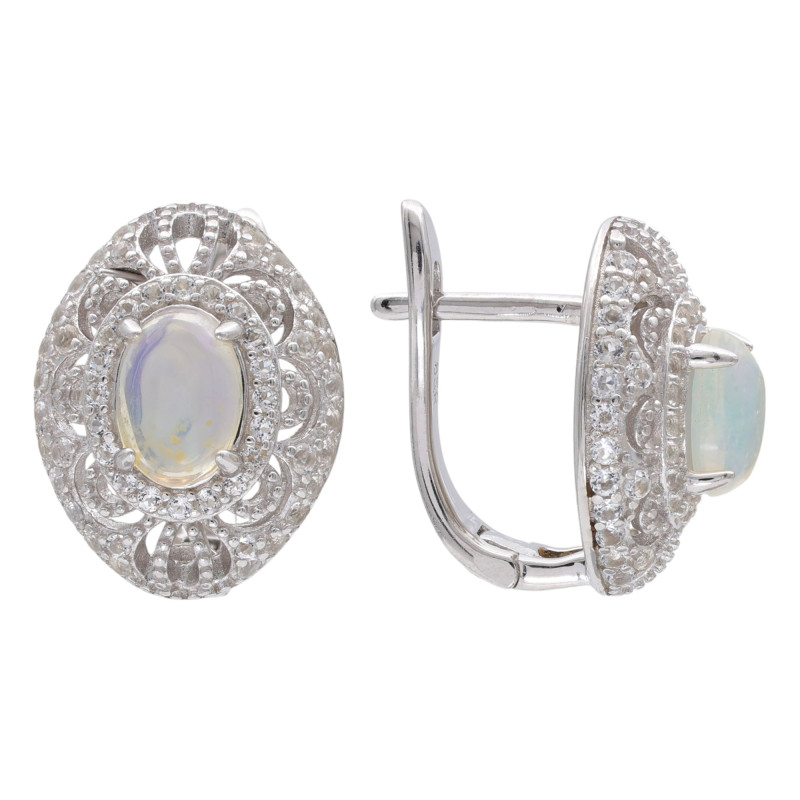 Сеербряные серьги с опалом