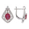 Серебряные серьги с рубином