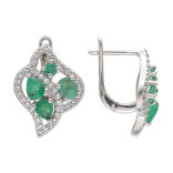 Серебряные серьги с изумрудом