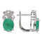 Серьги из серебра с изумрудом