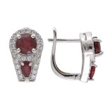 Серебряные серьги с рубинами