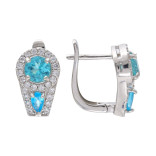 Серьги из серебра с апатитами