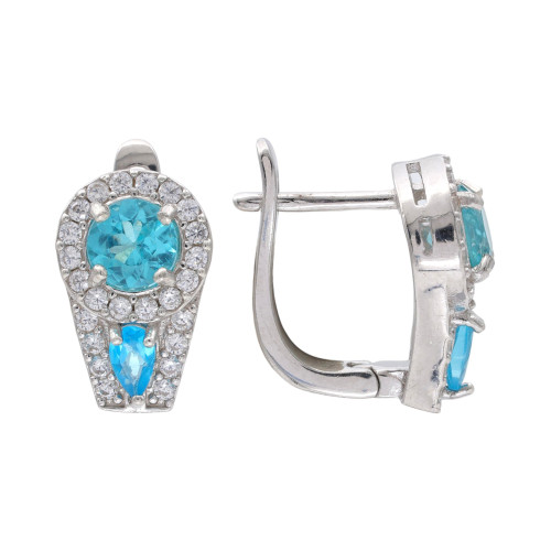 Серьги из серебра с апатитами