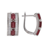 Серебряные серьги с рубином