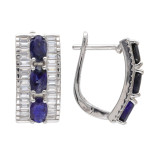 Серебряные серьги с сапфиром