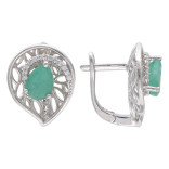 Серьги серебряные с изумрудом