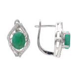 Серьги из серебра с изумрудами