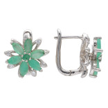 Серебряные серьги с изумрудом