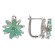 Серебряные серьги с изумрудом
