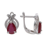 Серебряные серьги с рубином
