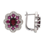 Серебряные серьги с родолитом