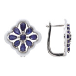 Серьги из серебра с сапфирами