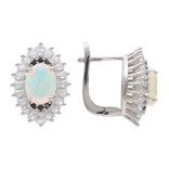 Серьги из серебра с опалом и шпинелью