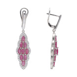 Серьги из серебра с рубинами