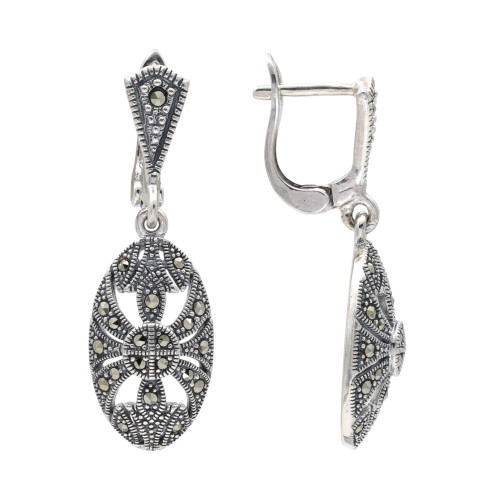 Серебряные серьги с марказитом