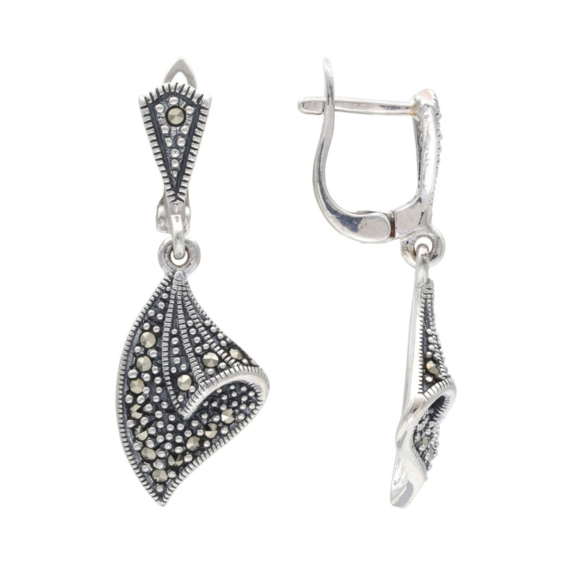 Серебряные серьги с марказитами