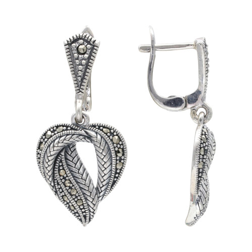 Серьги из серебра с марказитами