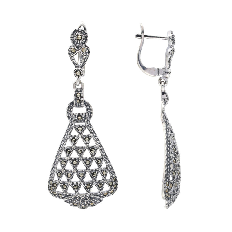 Серебряные серьги с марказитом