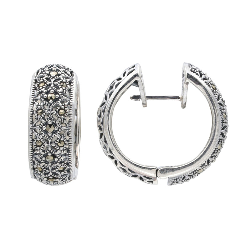 Серьги из серебра с марказитами