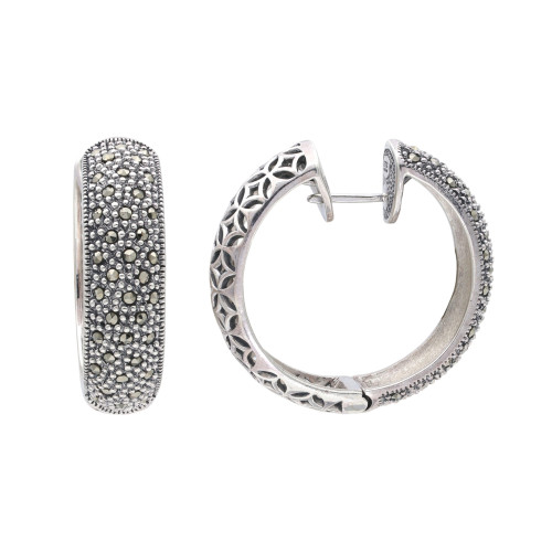 Серебряные серьги с марказитами