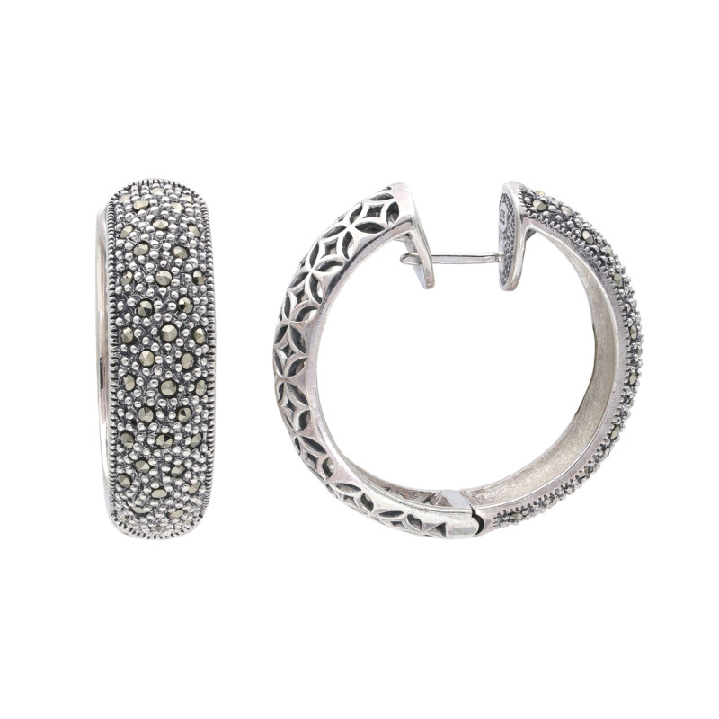 Серебряные серьги с марказитами