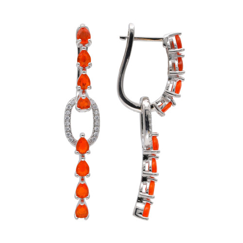 Серьги из серебра с опалами