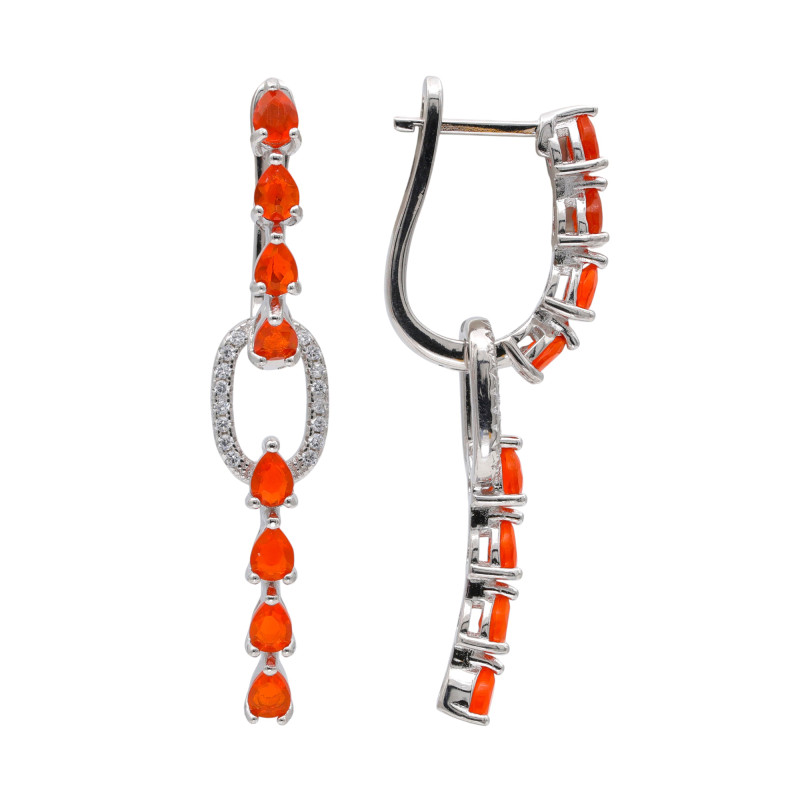 Серьги из серебра с опалами