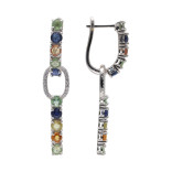 Серебряные серьги с сапфирами